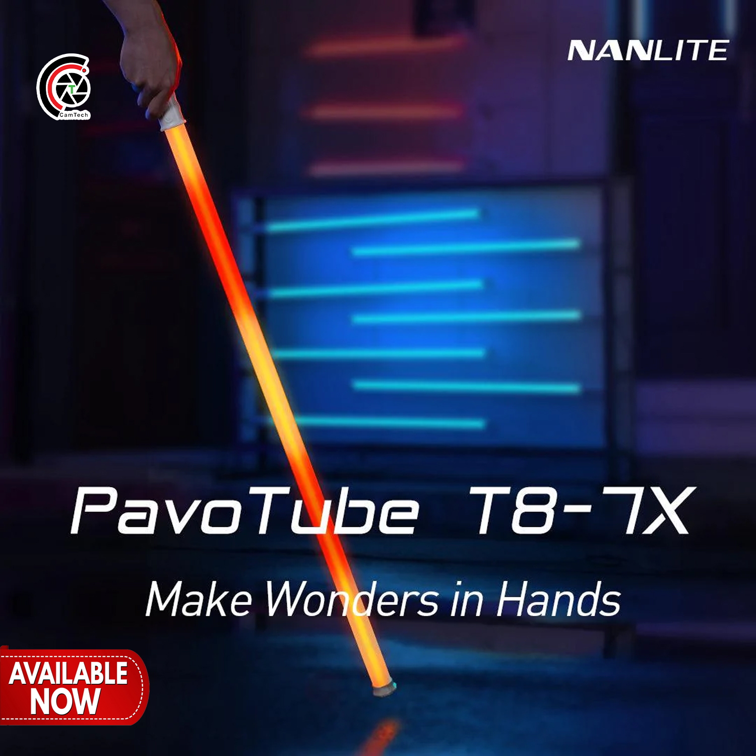 Nanlite PavoTube T8-7X RGB LED Pixel Tube Light (3')